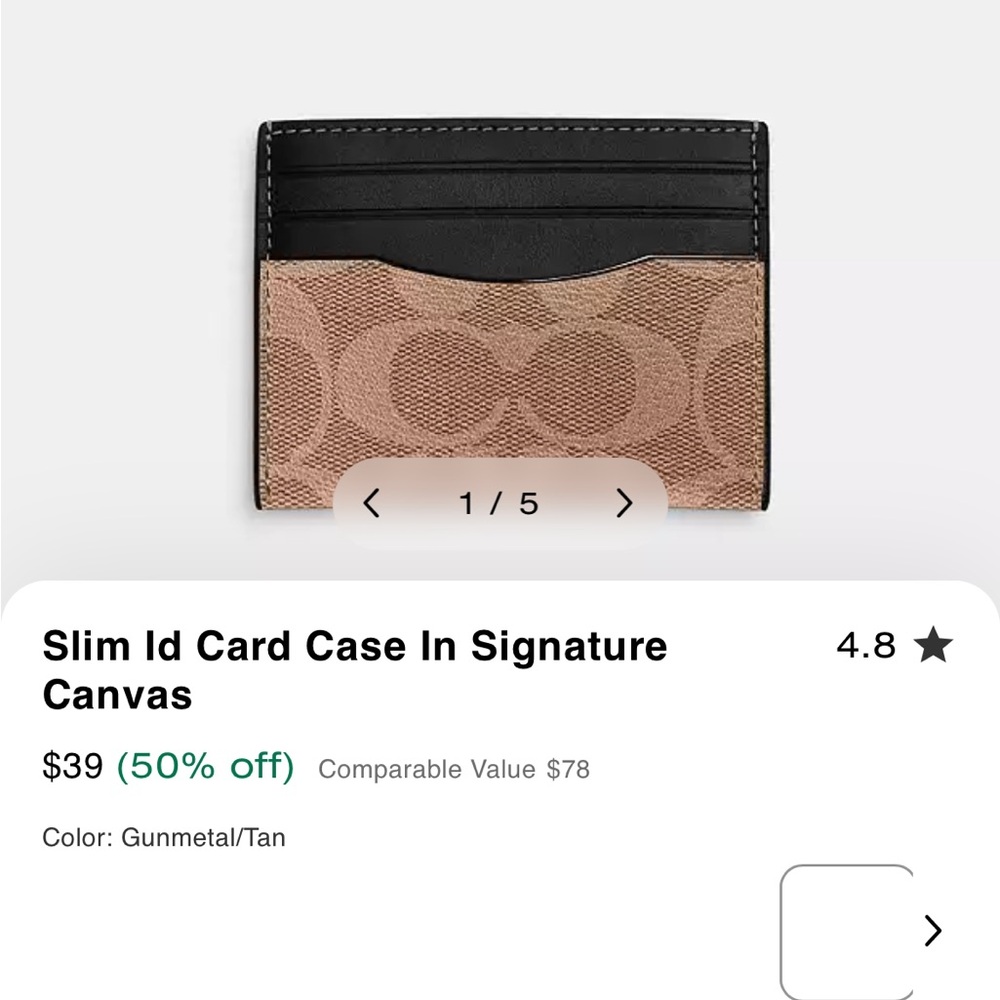 Coach Blue Monogram Key Card Holder
